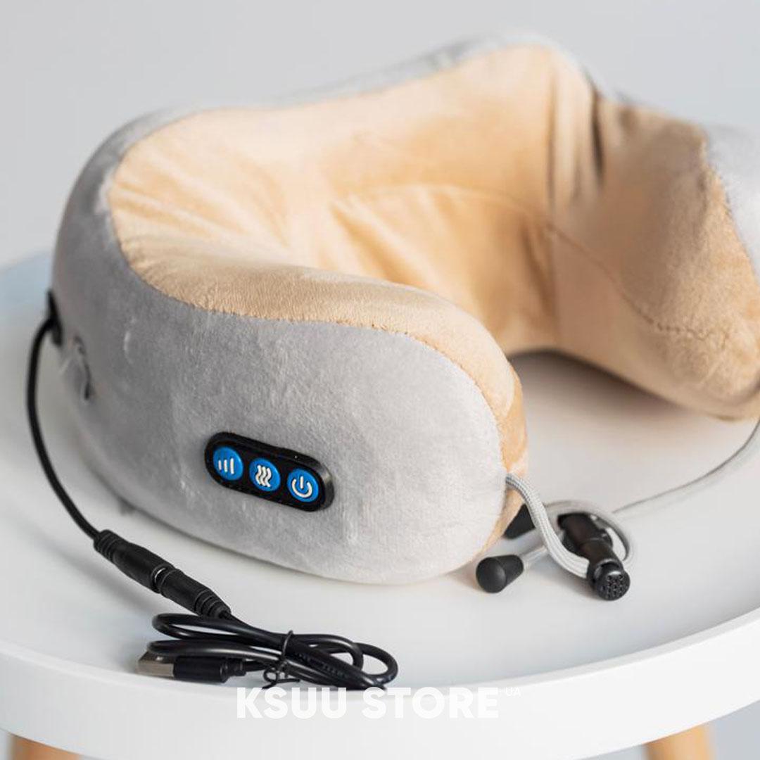 Масажна подушка з вібрацією і ефектом пам'яті U-shaped Massage Pillow