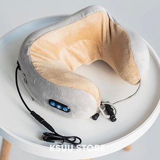 Масажна подушка з вібрацією і ефектом пам'яті U-shaped Massage Pillow