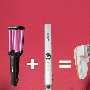 1+1=3 плойка вирівнювач Geemy + плойка хвиля KEMEI 18 ММ