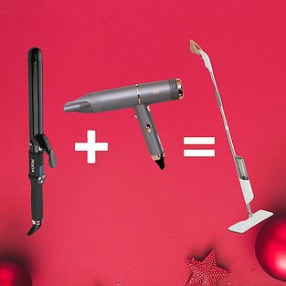 1+1=3 плойка накрутка ROZIA 28 ММ + фен KS сірий