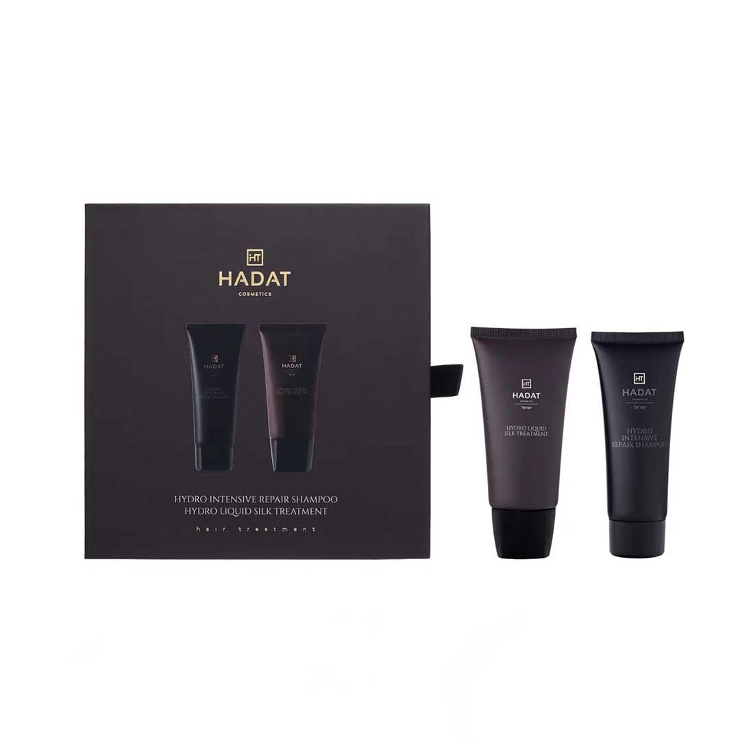 Подарунковий Набір для Відновлення Волосся Hadat Hydro Intensive Repair Shampoo + Hadat Hydro Liquid Silk Treatment