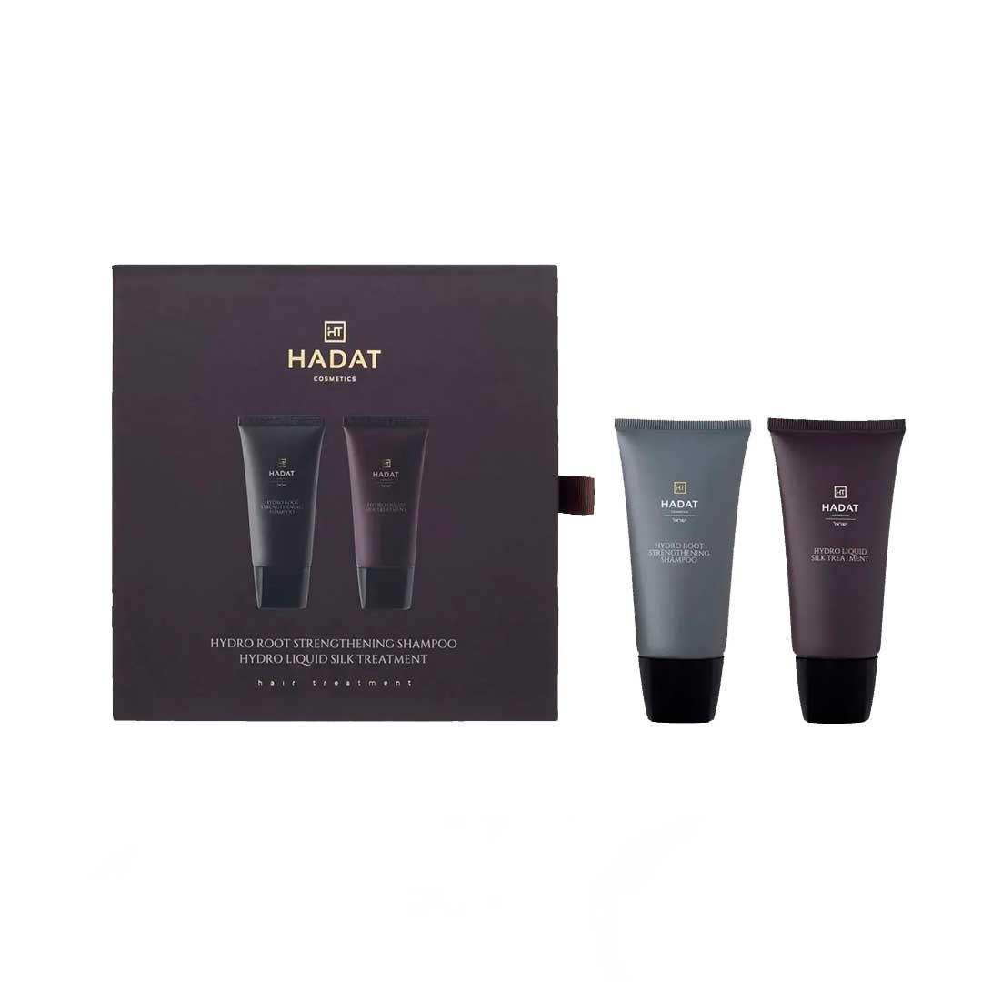 Подарунковий Набір для Росту Волосся Hadat Hydro Root Strengthening Shampoo + Hadat Hydro Liquid Silk Treatment