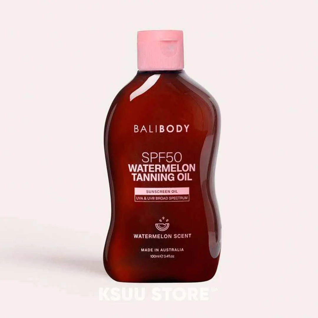 Масло для засмаги з насінням кавуна SPF50 Bali Body Watermelon Tanning Oil SPF 50, 100 мл Масло для засмаги з насінням кавуна SPF50 Bali Body Watermelon Tanning Oil SPF 50, 100 мл